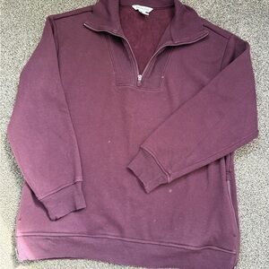 Athleta Quarter-Zip Maroon Sweater - womens Medium